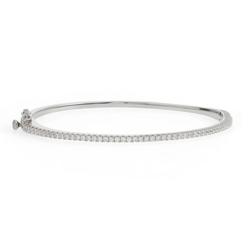 Nordstrom Silver Cubic Zirconia Bangle Bracelet
